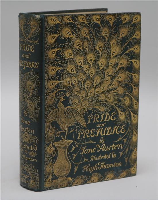 Austen, Jane - Pride and Prejudice, 8vo, blue / green cloth, Peacock Edition, illustrated by Hugh Thomson,